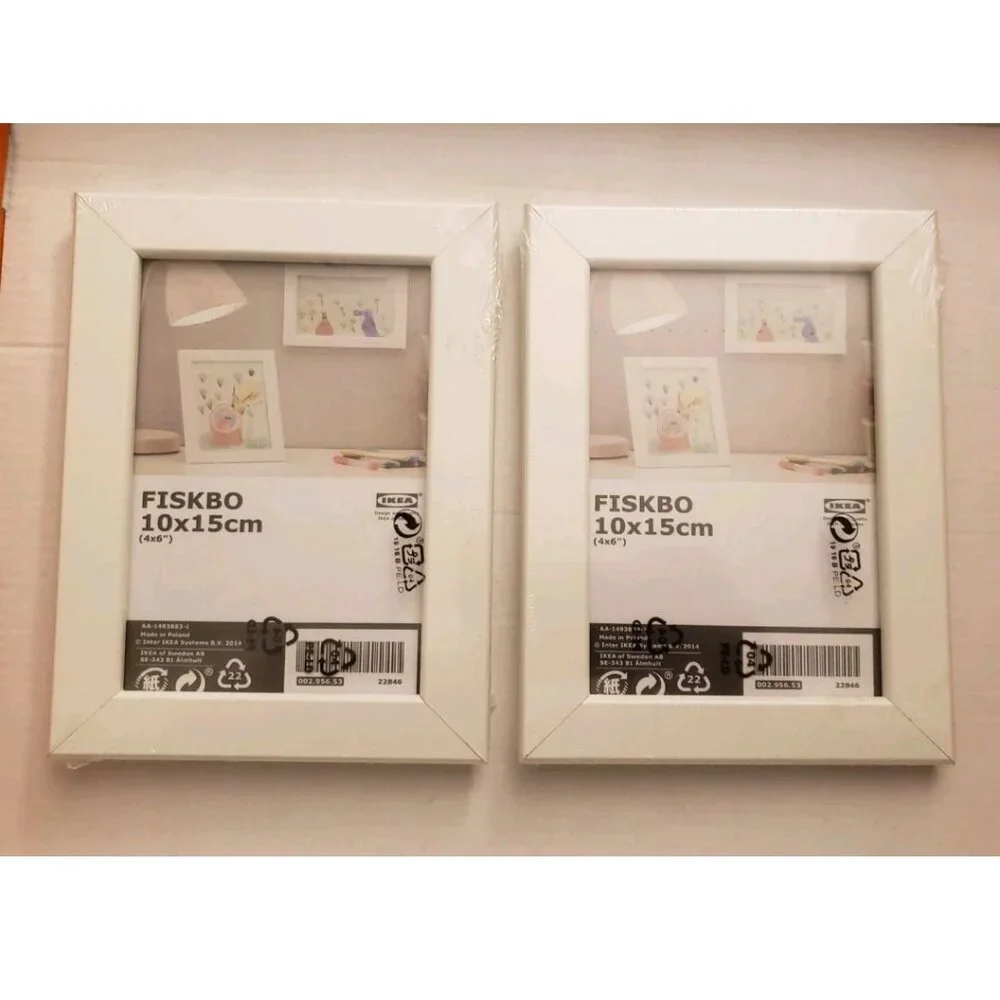 2-Pack IKEA FISKBO Frames White New 4x6 Picture Art Photo Frame Decor 002.956.53
